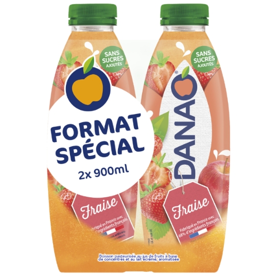 Boisson Lactée Fraise Sans Sucres Ajoutés DANAO