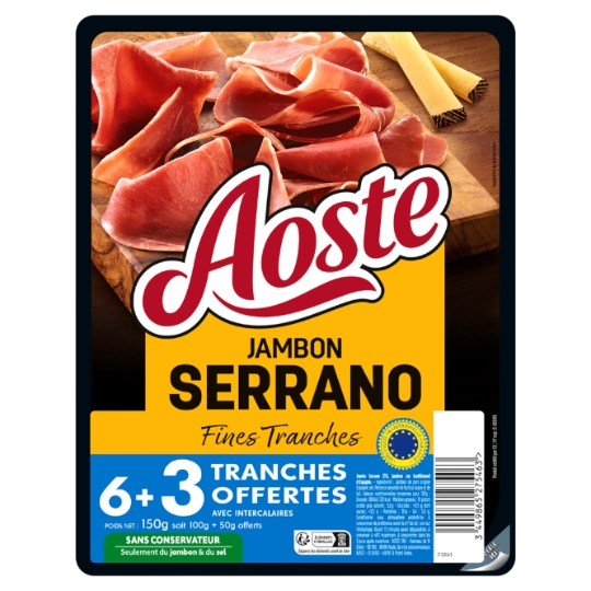 Jambon Cru Fines Tranches Serrano AOSTE