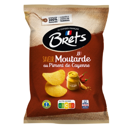 Chips craquant saveur moutarde piment BRETS