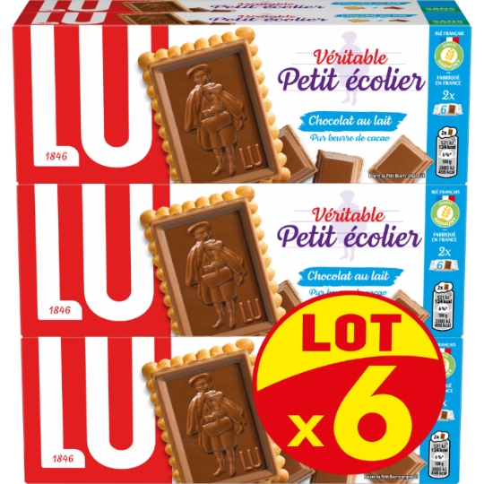 Biscuits petit beurre nappés au chocolat au lait Petit Ecolier LU