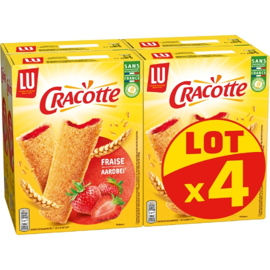 Biscottes Fourrées à la Fraise Cracotte LU