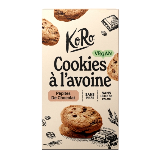 Cookies Vegan à l'Avoine aux Pépites de Chocolat KORO