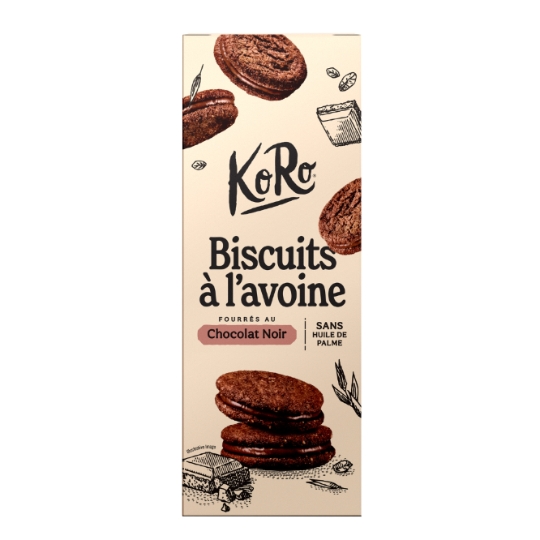 Biscuits à l'Avoine Fourrés au Chocolat Noir KORO