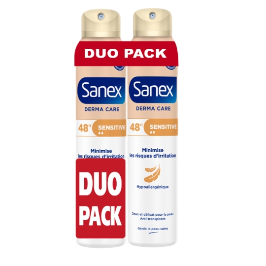 Déodorant spray Anti-transpirant 48h Sensitive Derma Care Hypoallergénique SANEX