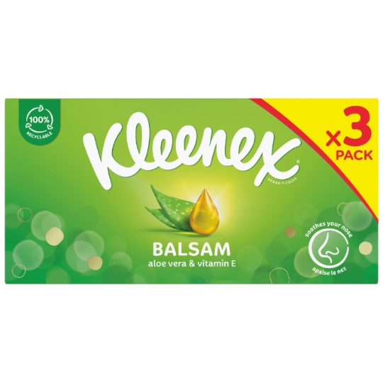 Mouchoirs 3 Epaisseurs Balsam Aloe Vera Et Vitamine E FSC KLEENEX