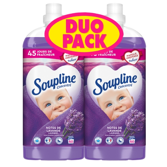 Adoucissant Concentré Notes de Lavande 2 x 60 Lavages SOUPLINE