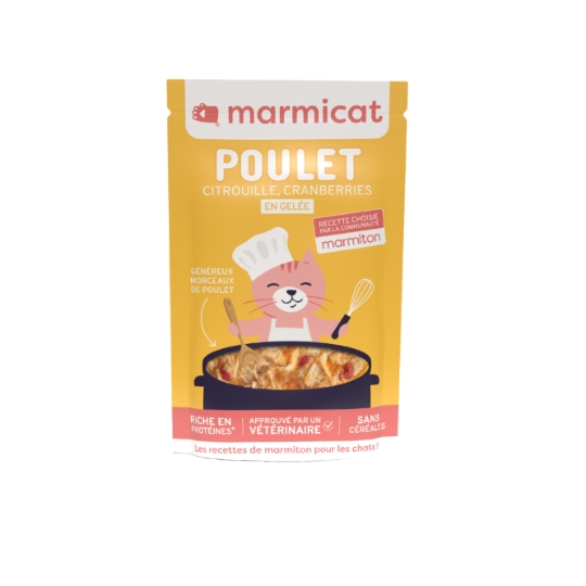 Pâtée pour Chat Adulte en Gelée Sans Céréales Poulet Citrouille Cranberries MARMICAT
