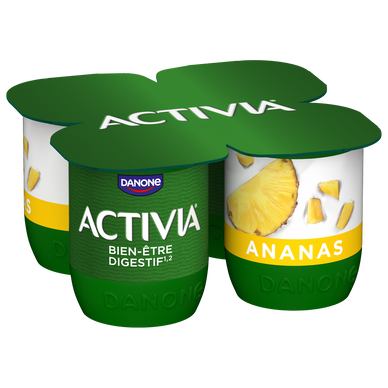 Yaourt aux fruits bifidus ananas ACTIVIA - 4x125g