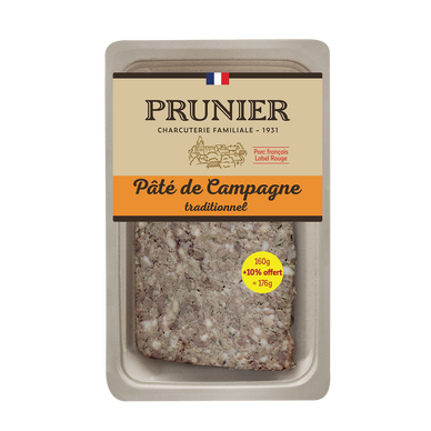Terrine de campagne recette traditionnelle PRUNIER, 160g +10% offert