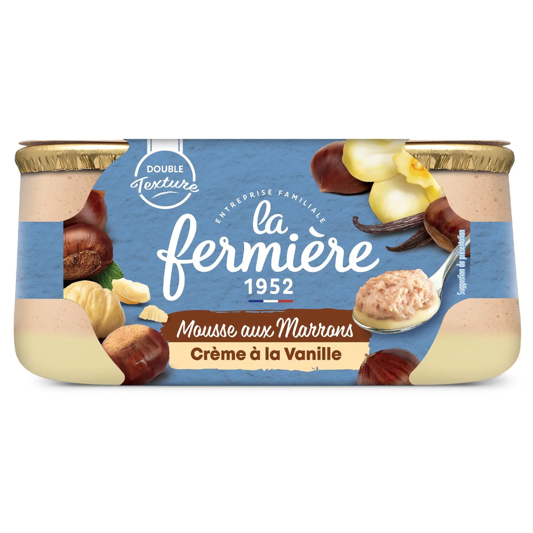LA FERMIERE Mousse aux marron sur crème à la vanille