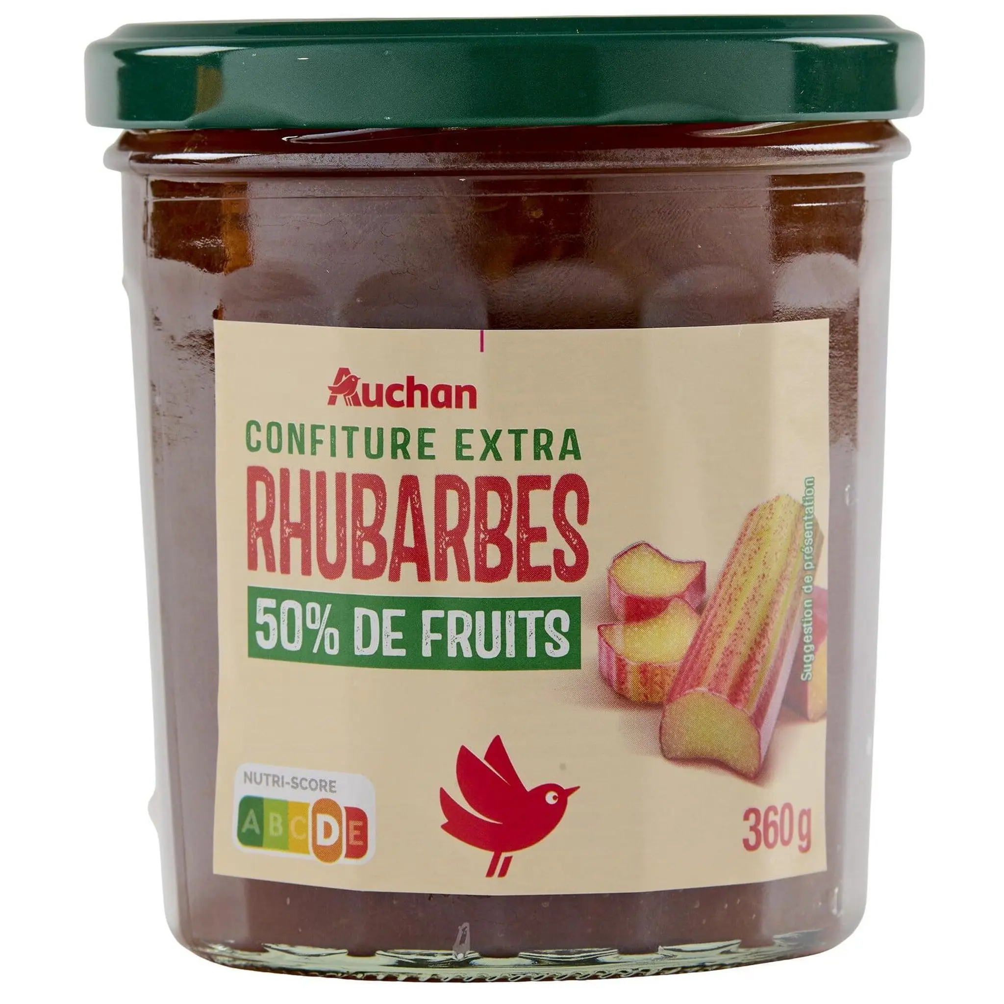 AUCHAN Confiture extra de rhubarbe 50% de fruits