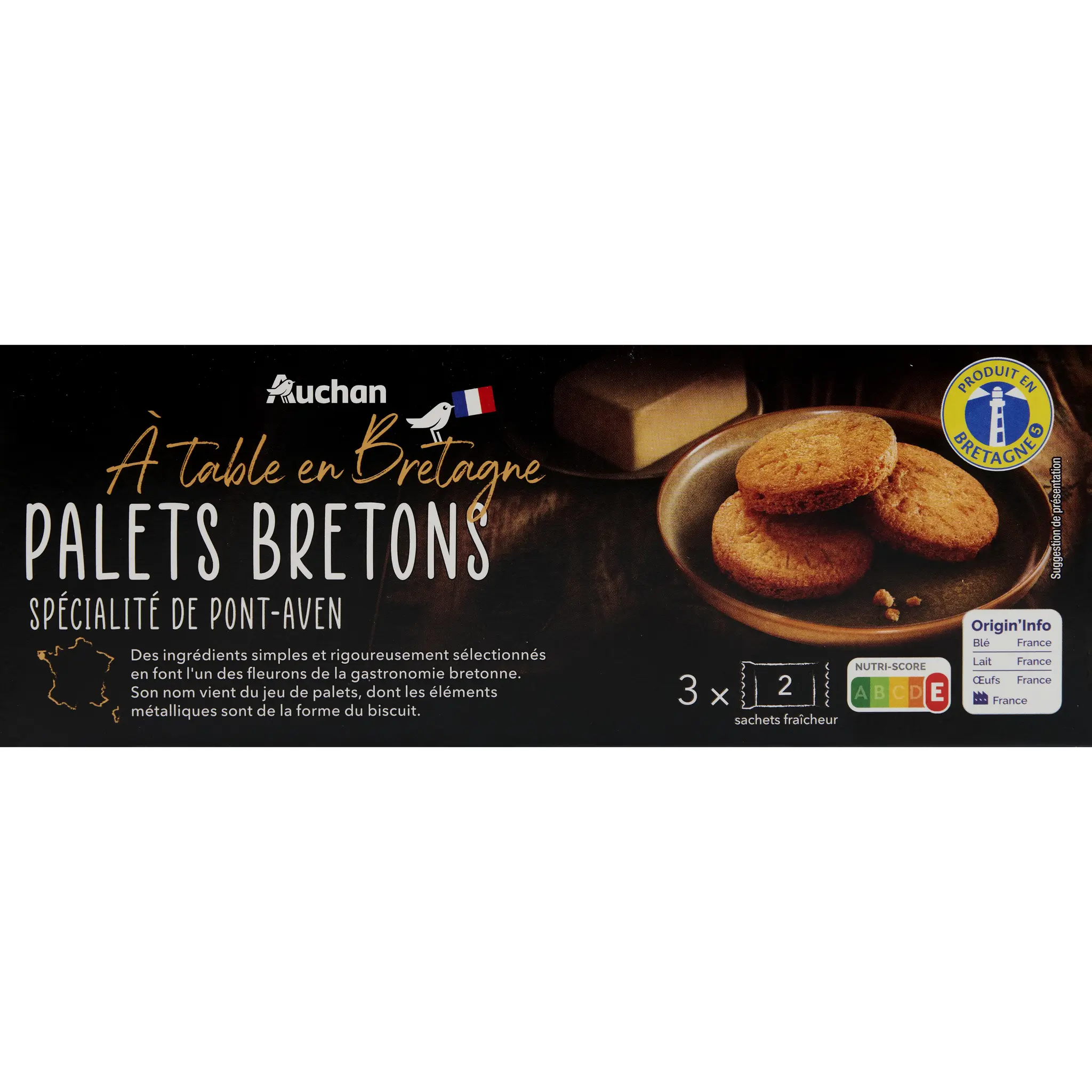AUCHAN Biscuits palets bretons