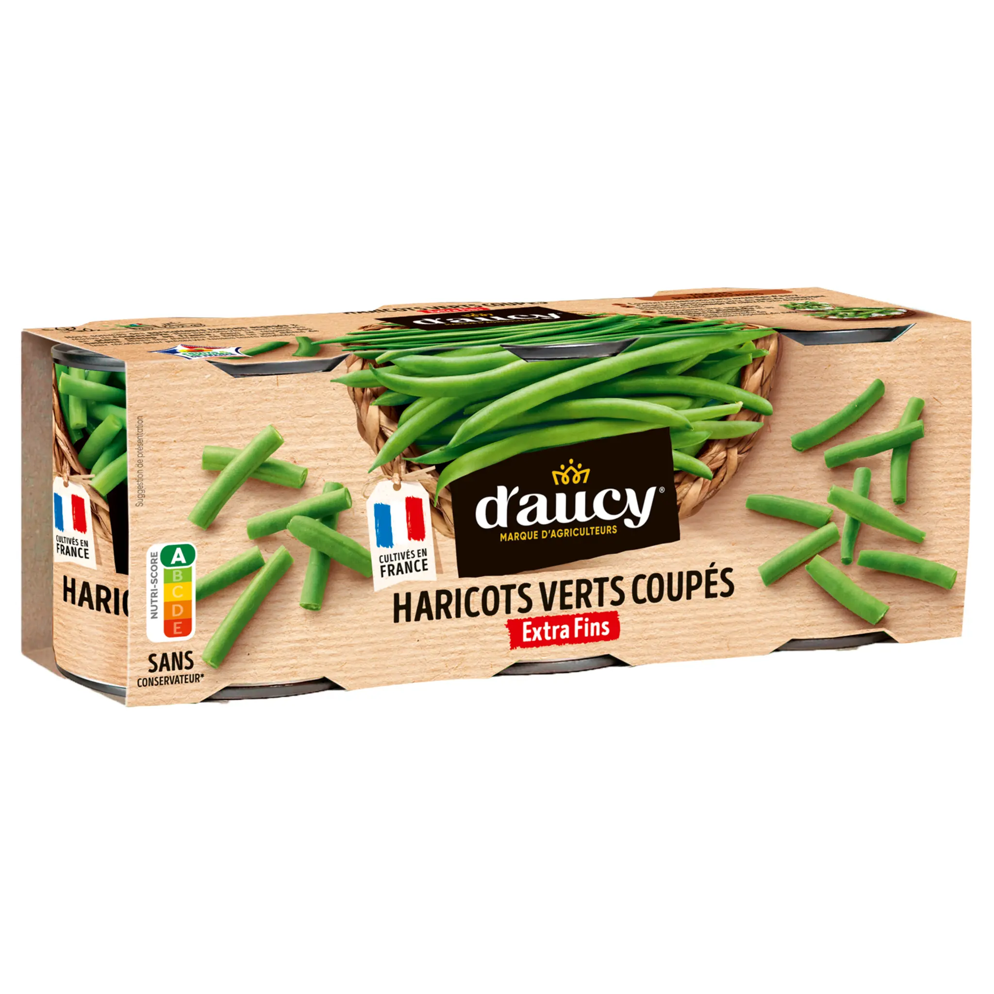 D'AUCY Haricots verts extra fins 100% cultivés France