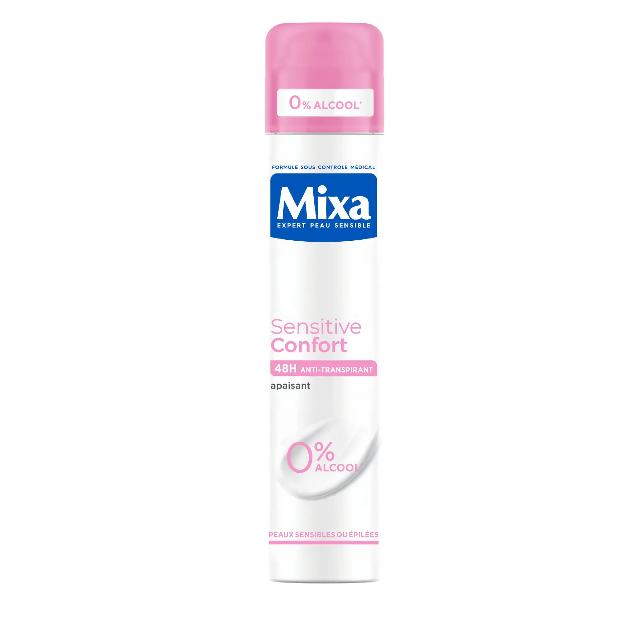 MIXA Sensitive Confort Déodorant spray 48H apaisant peaux sensibles ou épilées