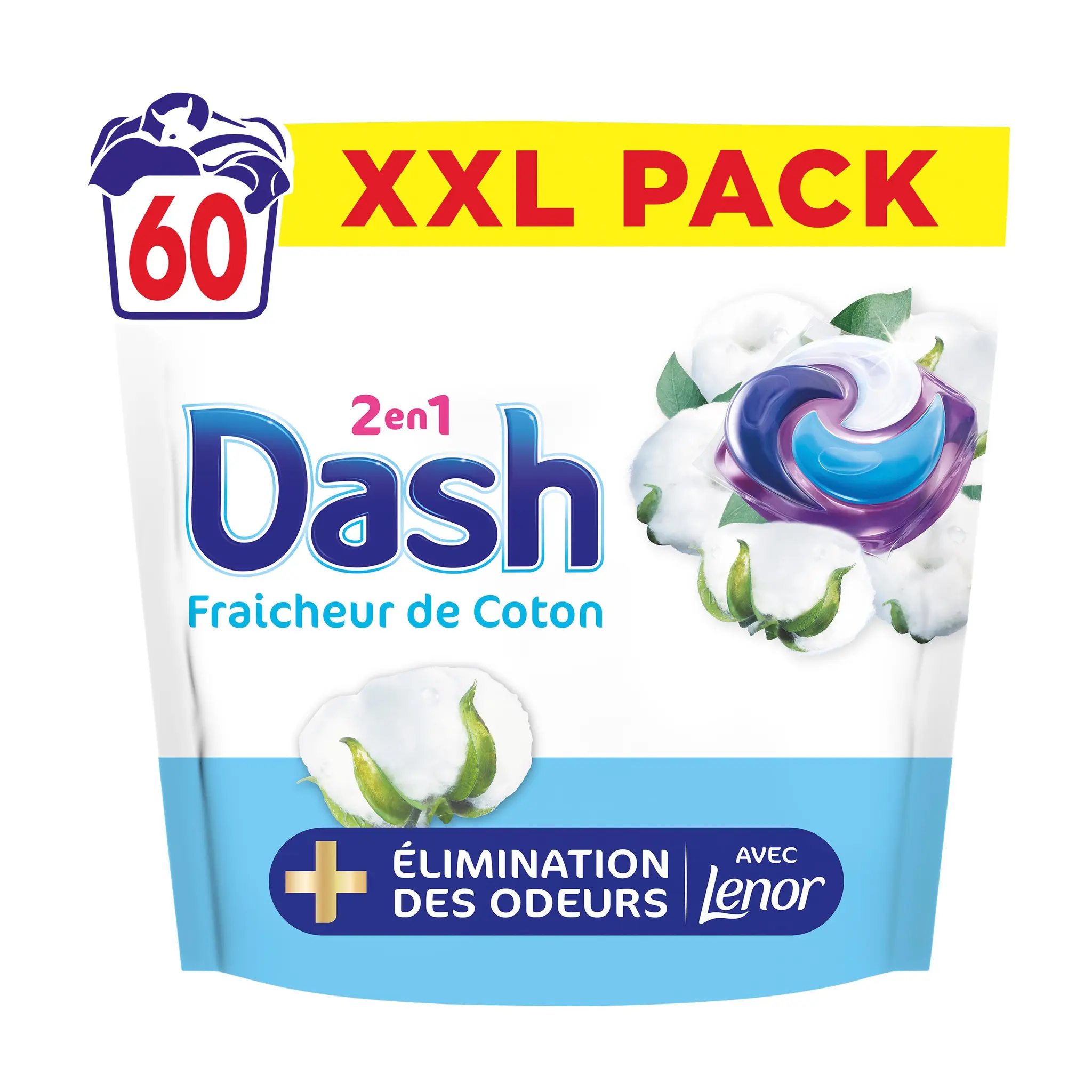 DASH All-in-1 Pods détergent capsules fraîcheur de coton