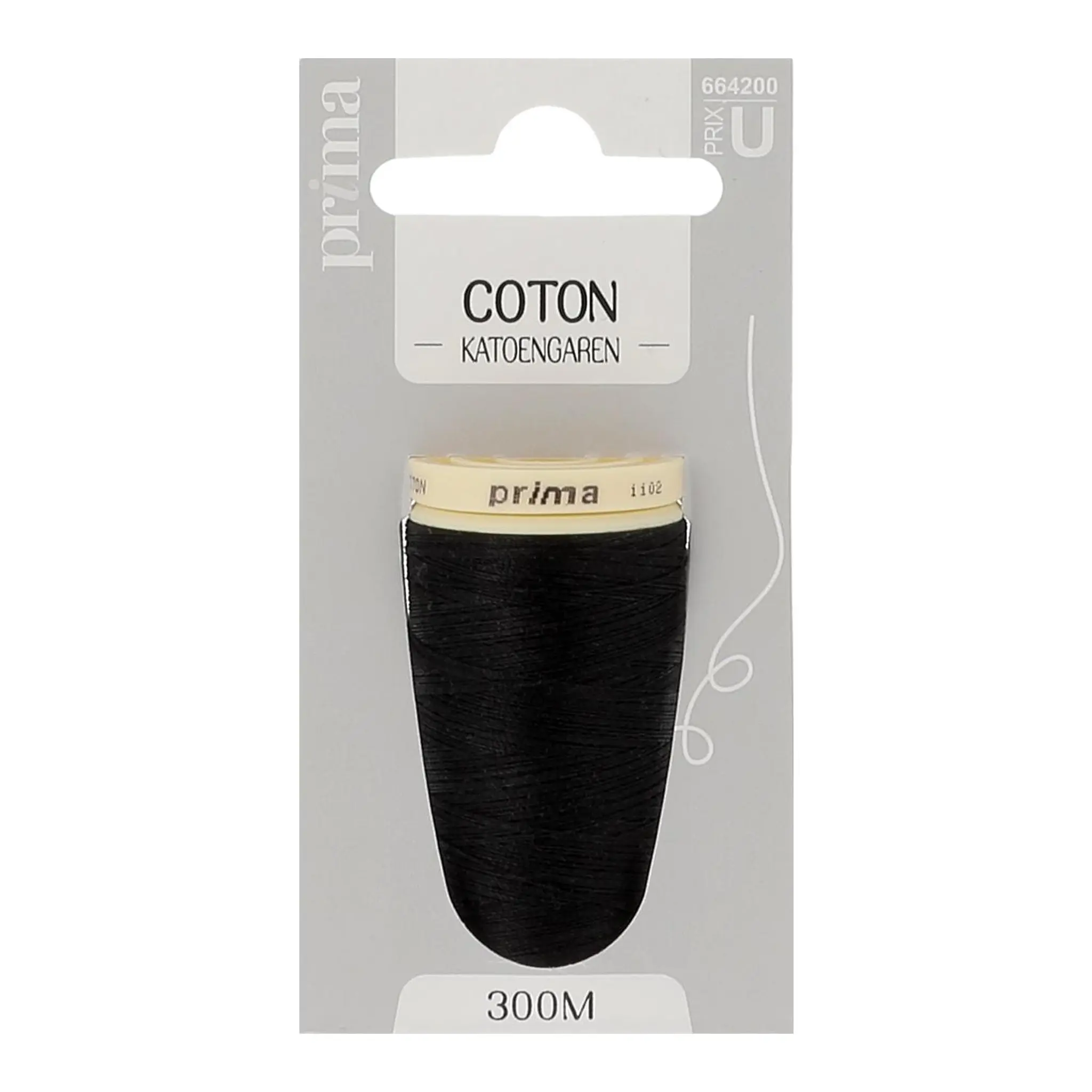 PRIMA Fil coton noir 300m