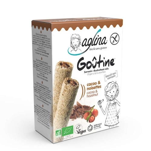 Aglina Goûtine Cacao & Noisette Sans Gluten Bio 125g