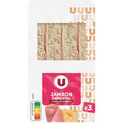 Sandwich jambon emmental, U   (210 g)