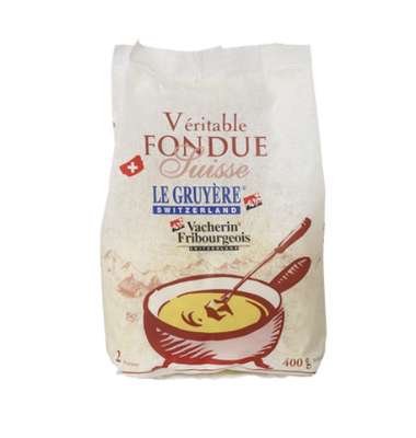 Fromage pour fondue suisse AOP au lait cru et thermisé 31% mg (400 g)