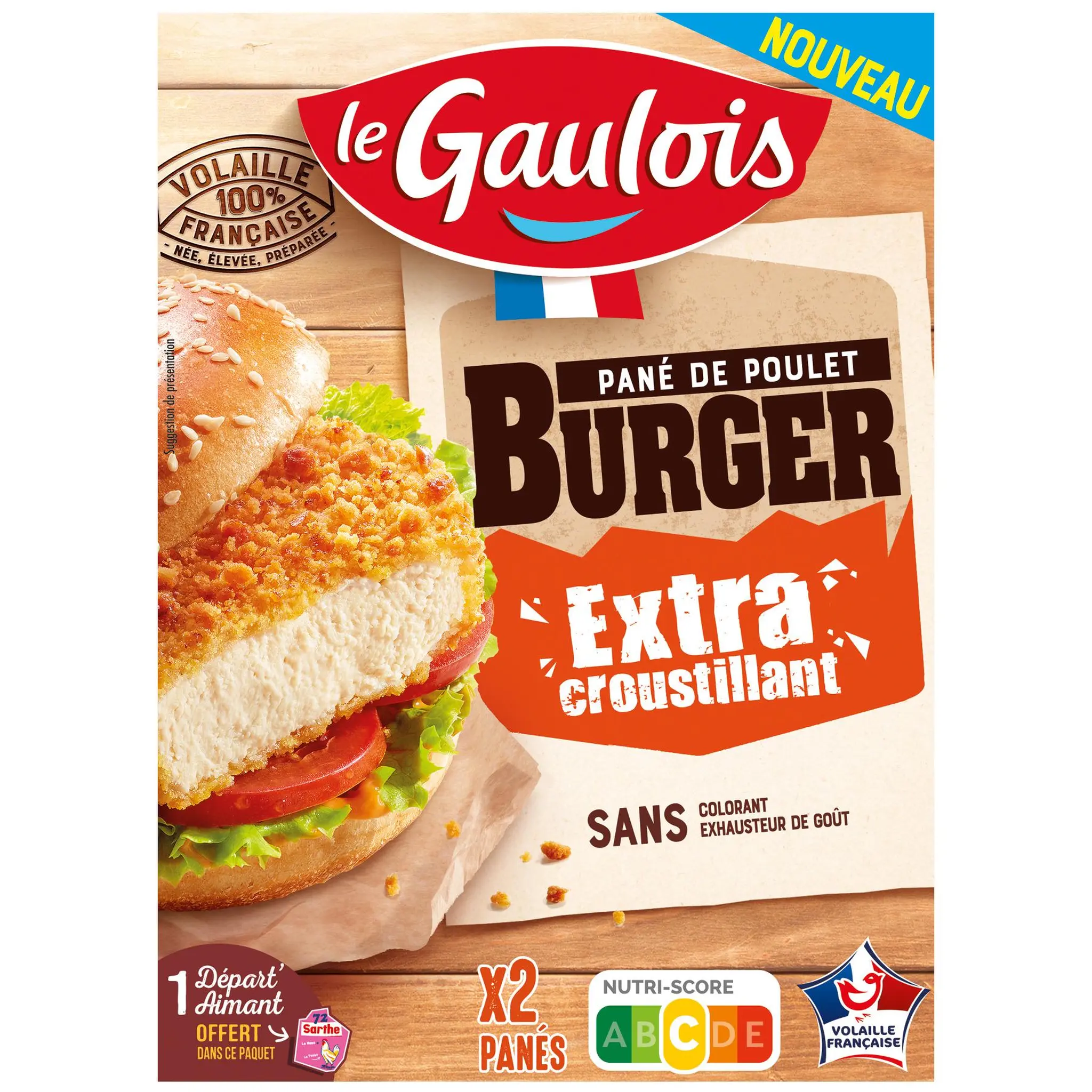 LE GAULOIS Pané de poulet burger extra croustillant