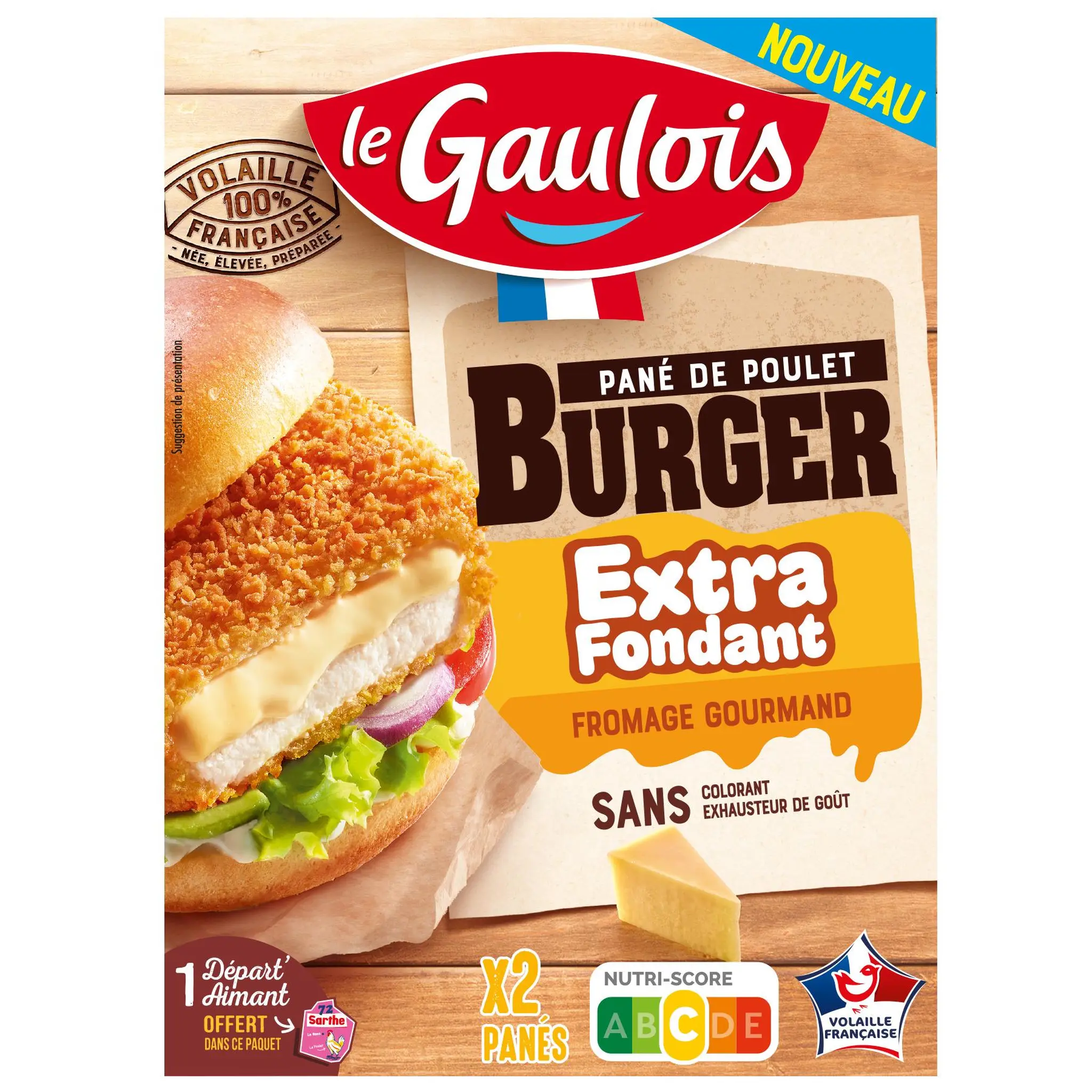 LE GAULOIS Pané de poulet burger emmental gourmand extra fondant