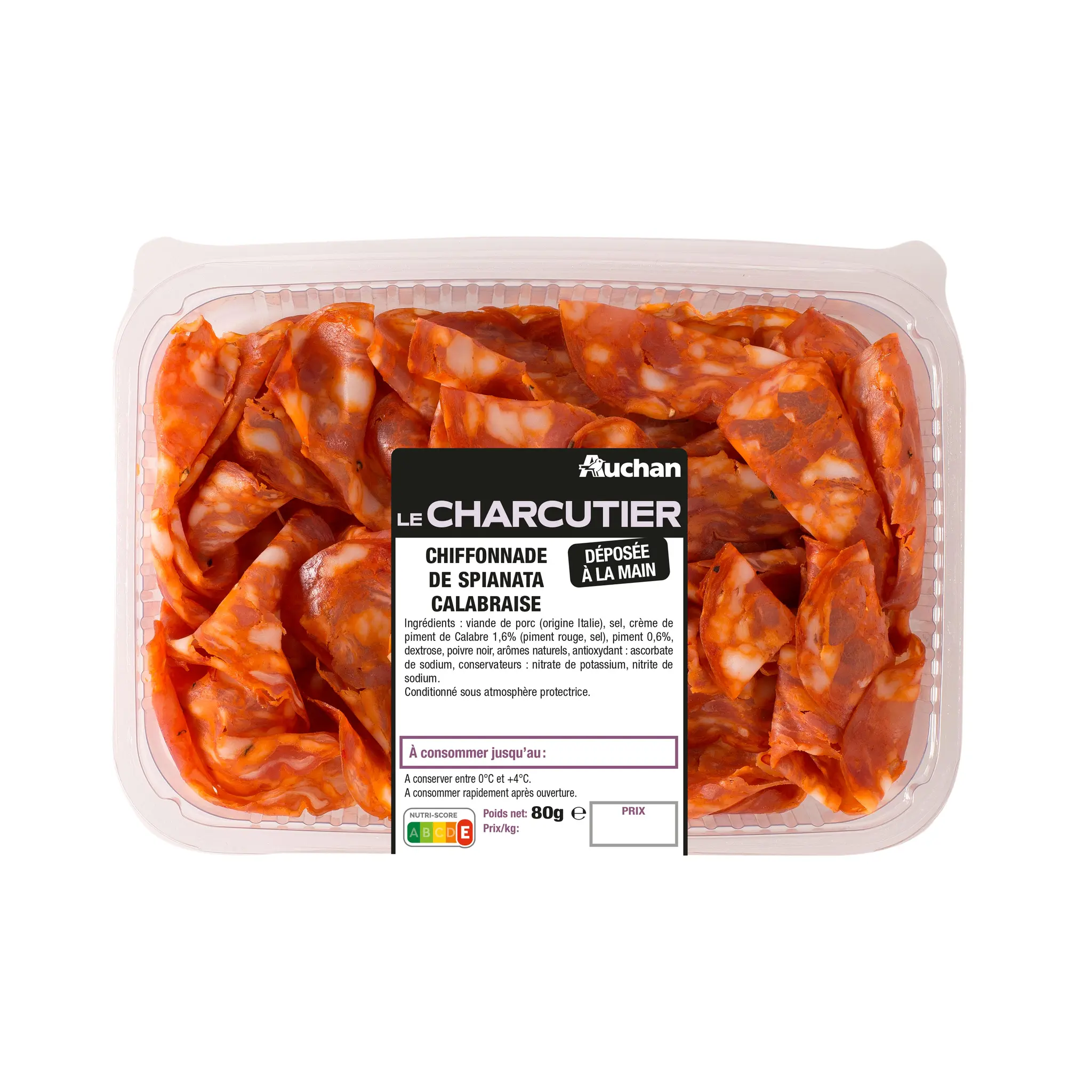 AUCHAN LE CHARCUTIER Chiffonnade de chorizo piquant italien