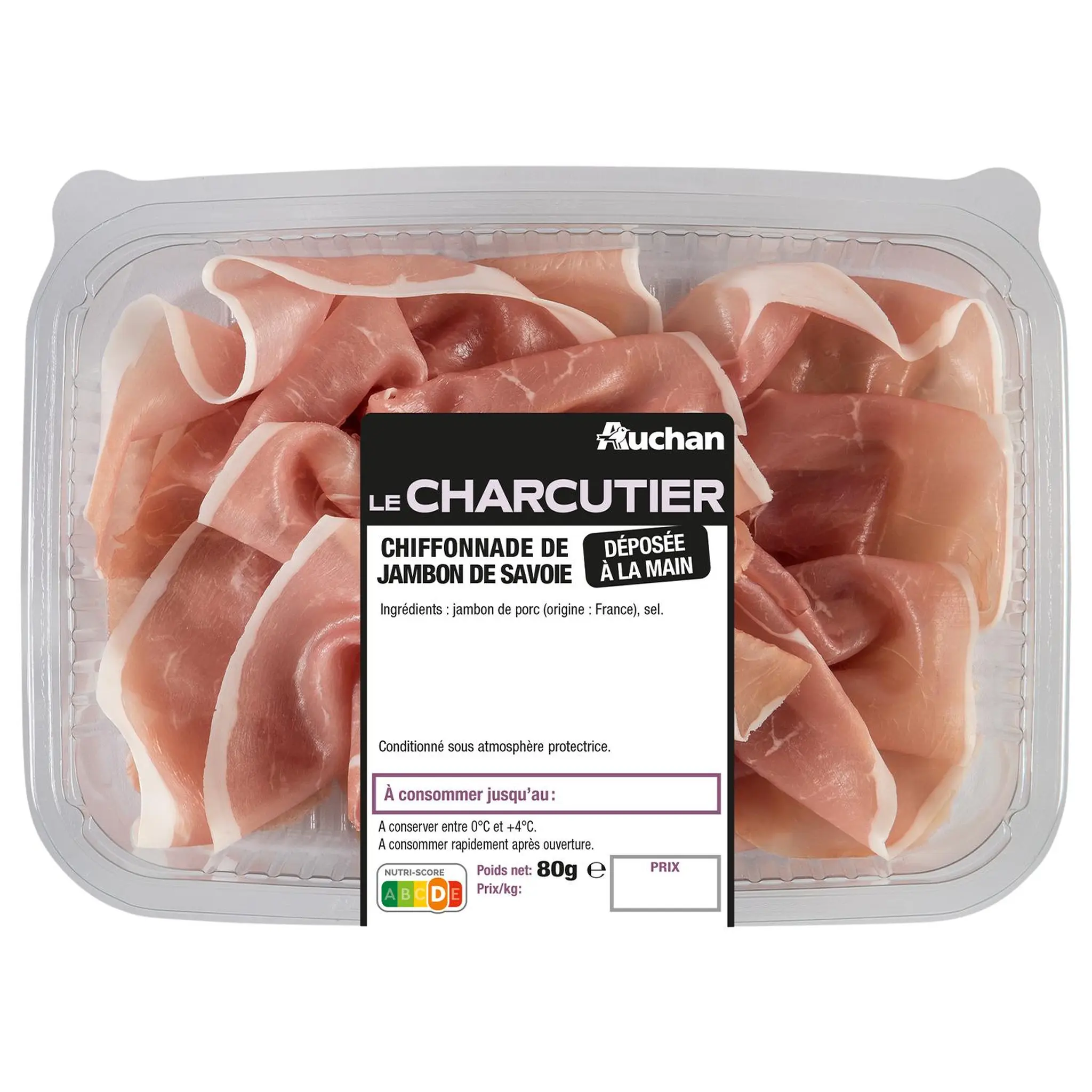 AUCHAN LE CHARCUTIER Chiffonnade de Jambon de Savoie