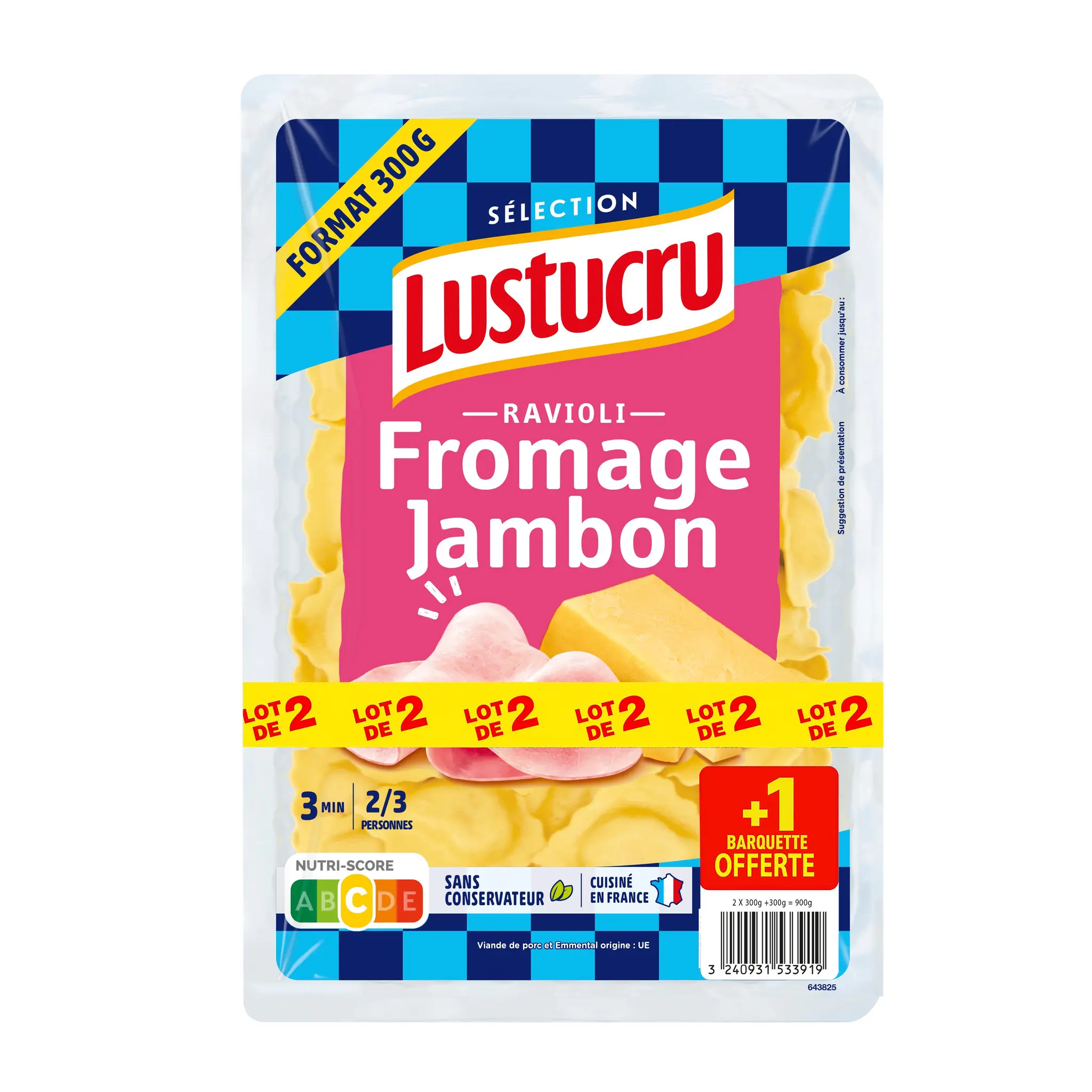 LUSTUCRU Ravioli jambon emmental