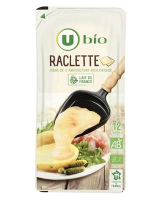 Fromage à raclette 31%MG BIO, U BIO (x 12 tranches, 280 g)