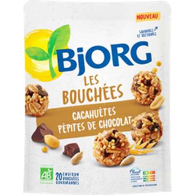 Les bouchées cacahuètes et pépites de chocolat BIO, Bjorg (120 g)