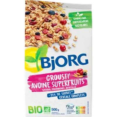 Céréales croustillantes avoine superfruits BIO, Bjorg   (500 g)