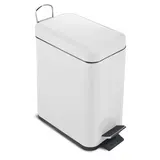 Arvix Poubelle à pédale 5 Lt - Blanche Métal, 5L