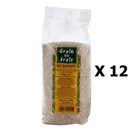 Lot 12x Riz Basmati - Grain De Frais - Paquet 1kg GRAIN DE FRAIS