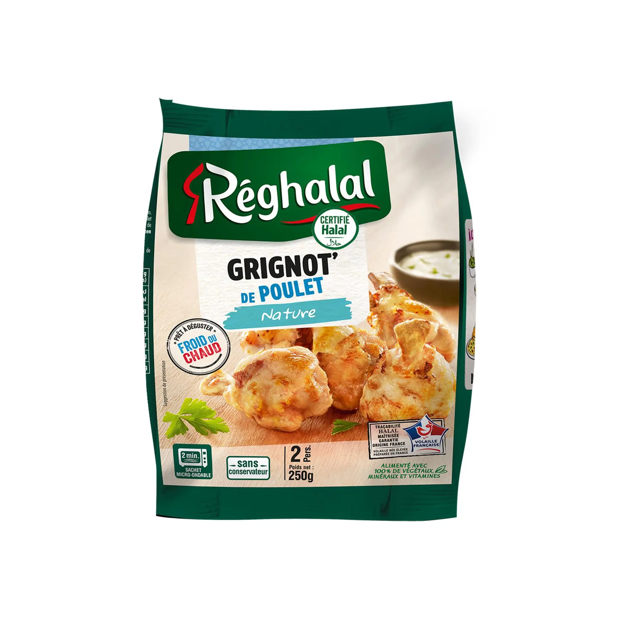 REGHALAL Grignot' de poulet nature halal