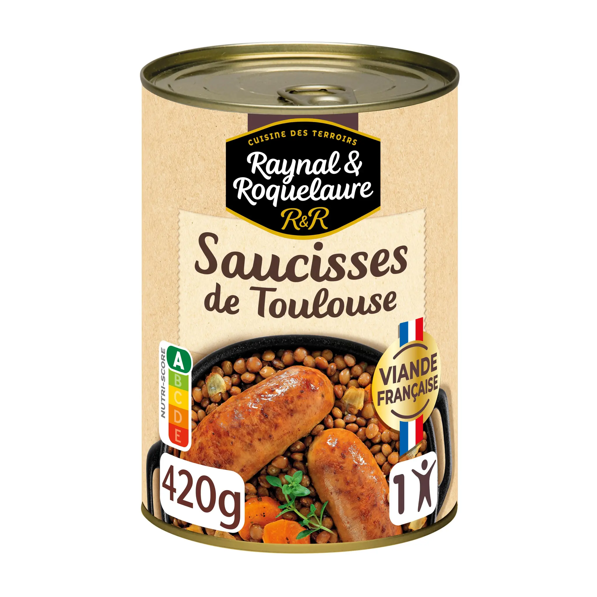 RAYNAL ET ROQUELAURE Saucisses de Toulouse aux lentilles
