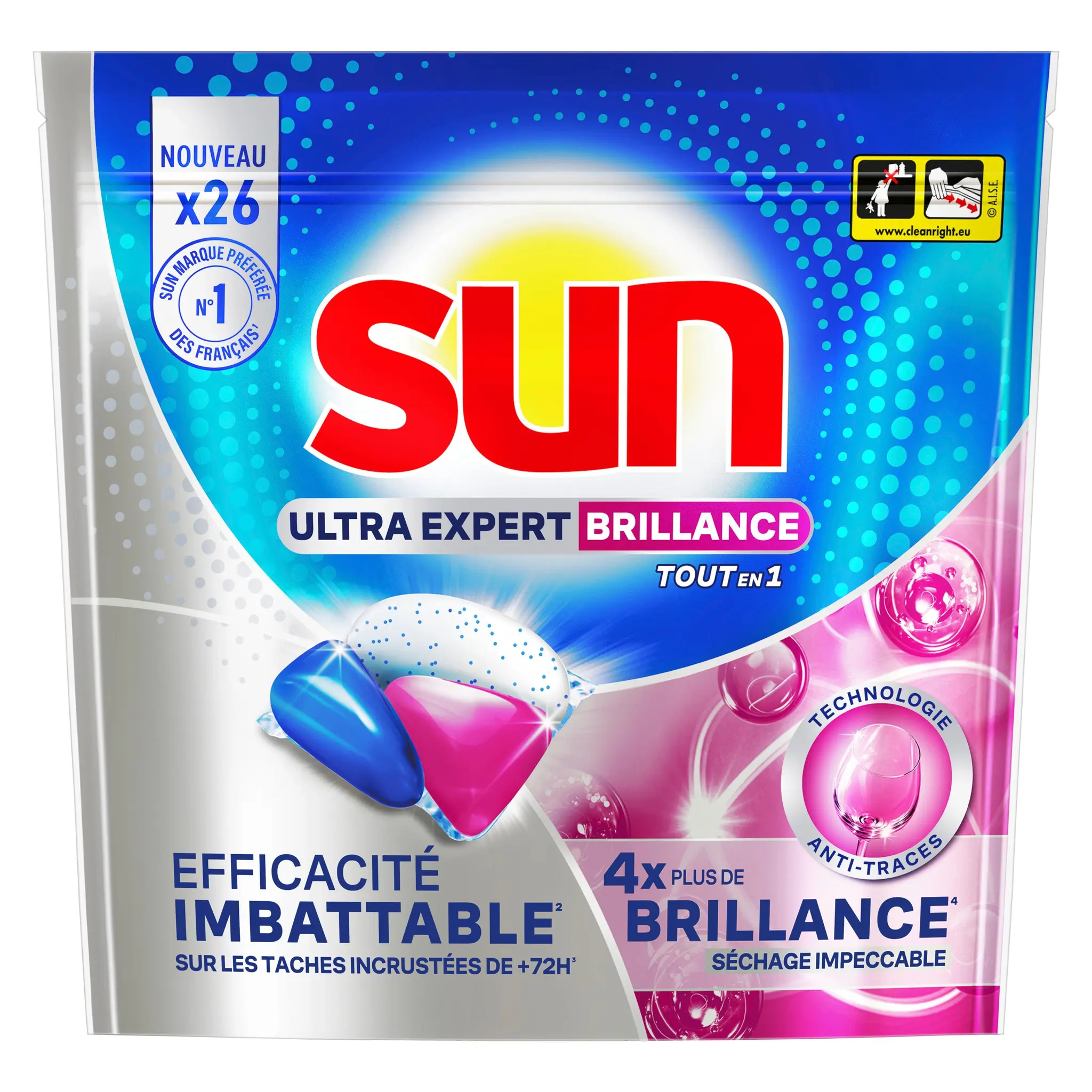 SUN Capsules lave-vaisselle brillance