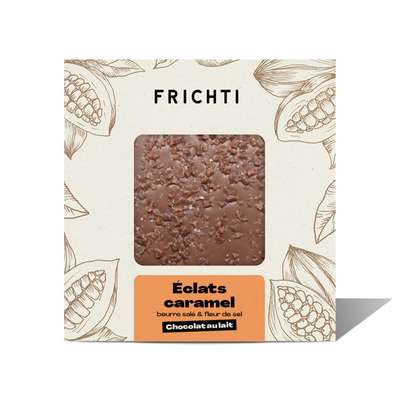 Carré de Chocolat Lait Eclats Caramel Beurre Salé & Fleur de Sel, Frichti (80 g)