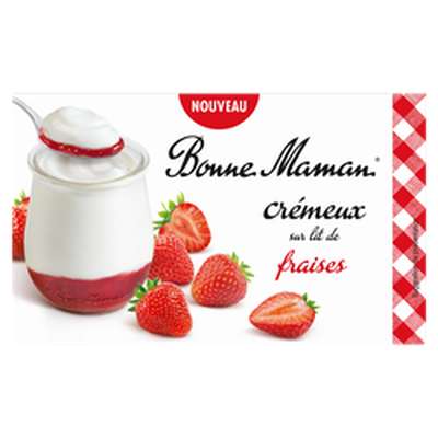 Yaourt crémeux sur lit de fraise, Bonne Maman  (2 x 125 g)
