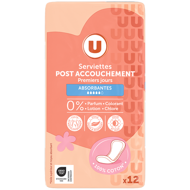 Serviettes Post-partum x12