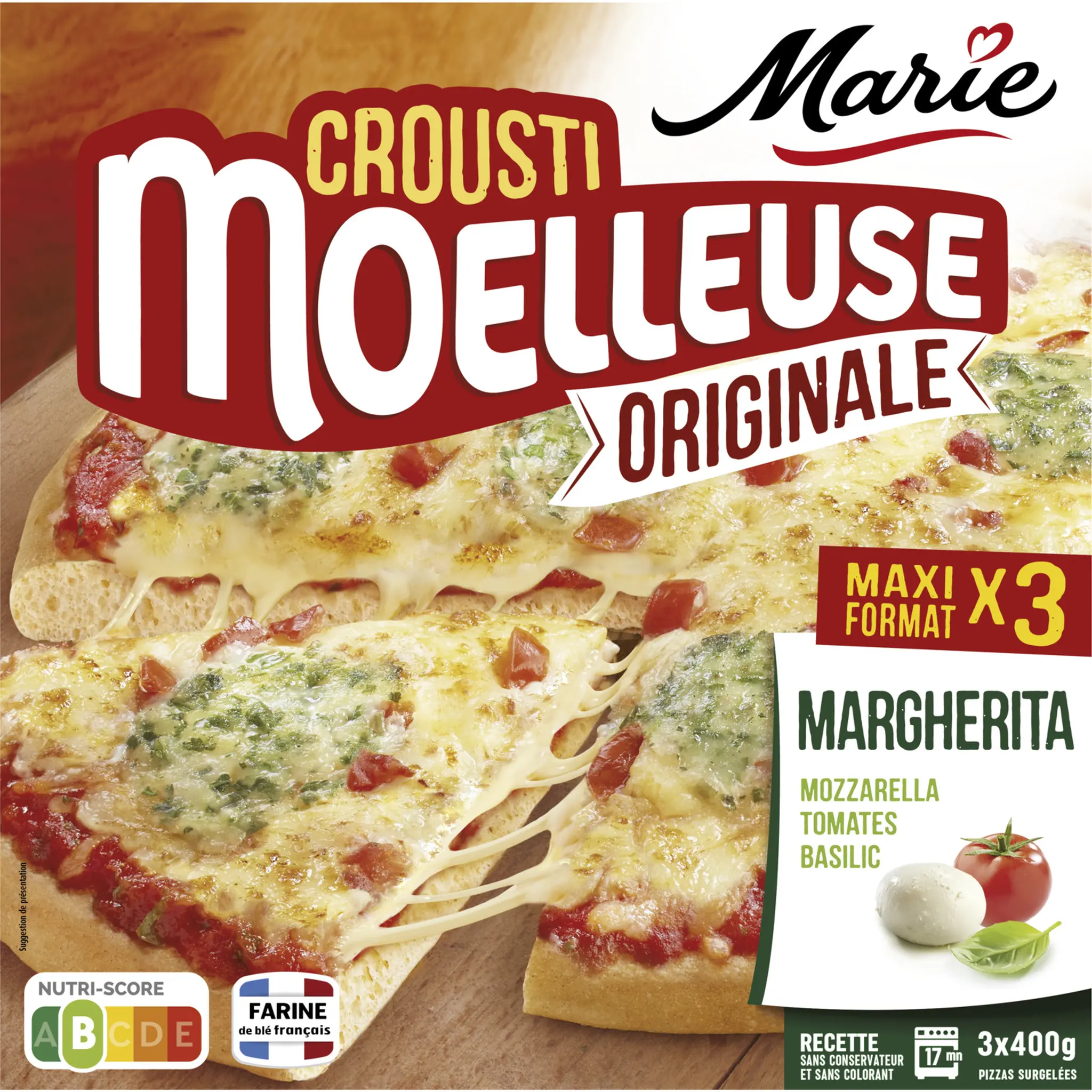 MARIE Pizza croustimoelleuse margherita