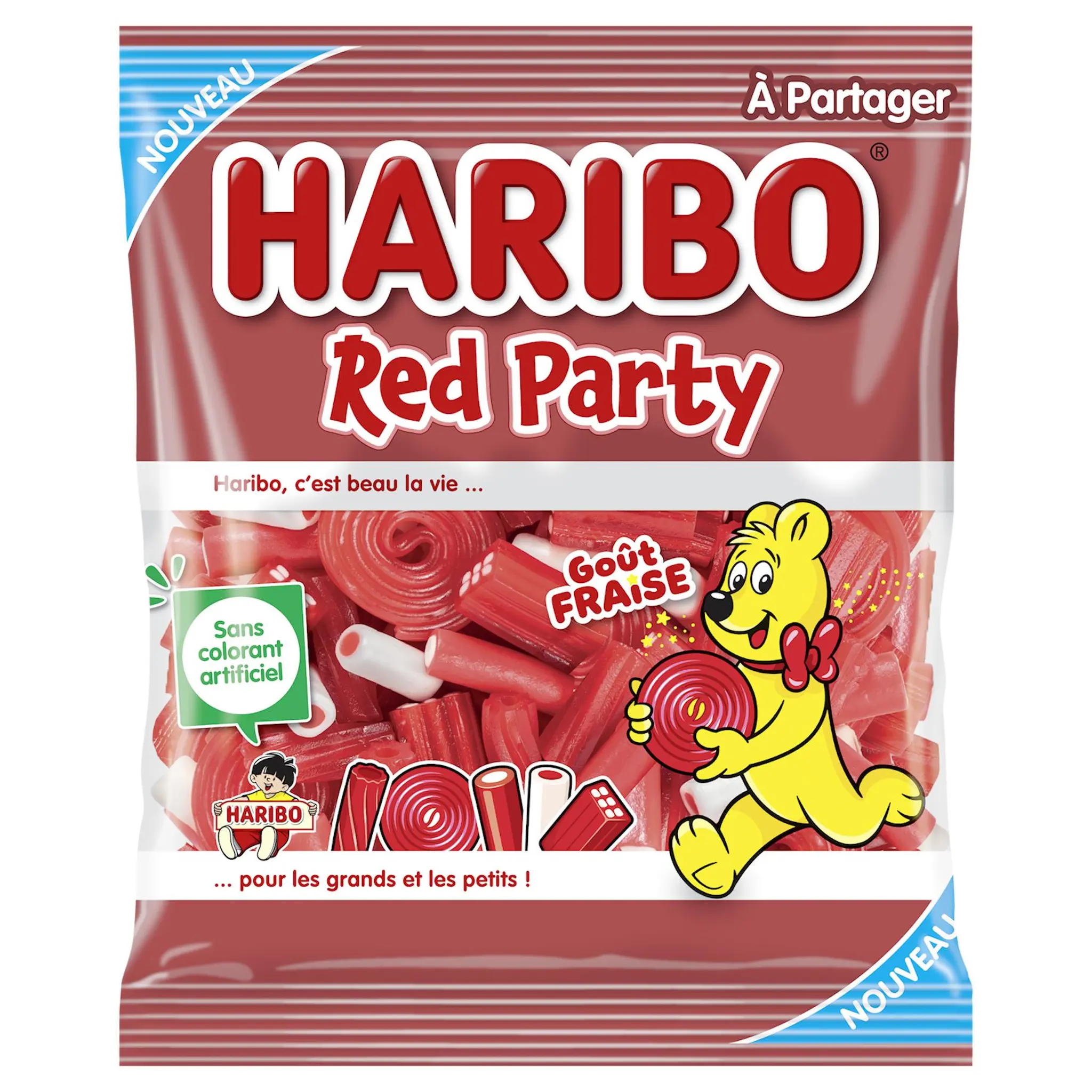 HARIBO Bonbons gélifiés red party goût fraise