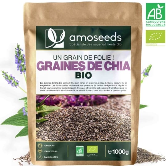 Graines De Chia Bio 1kg AMOSEEDS