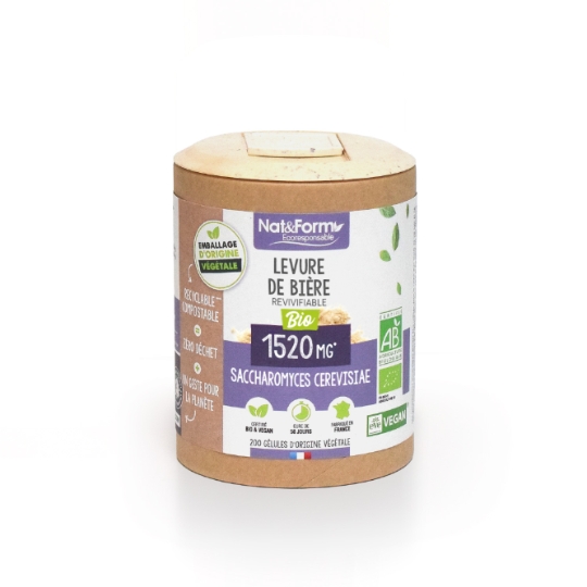 Complément alimentaire Levure de Bière Revivifiable Bio NAT&FORM