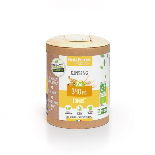 Complément alimentaire Gingseng 340mg - Tonus Bio NAT&FORM