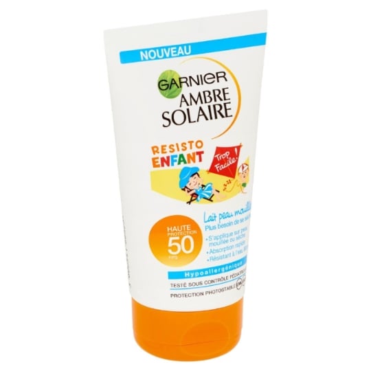 Crème solaire Lait Enfant Corps Spf 50 Hypoallergénique Très Haute Protection Résistant A L'Eau Peau Sensibles Resisto Enfant GARNIER GARNIER