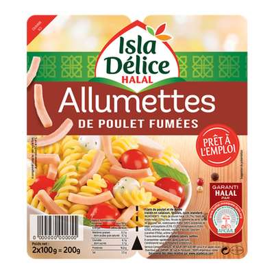 Allumettes de poulet fumé halal, Isla Delice (2 x 100 g)