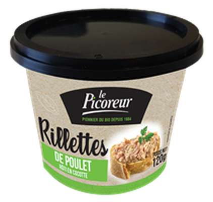 Rillettes de poulet BIO, Le Picoreur (120 g)
