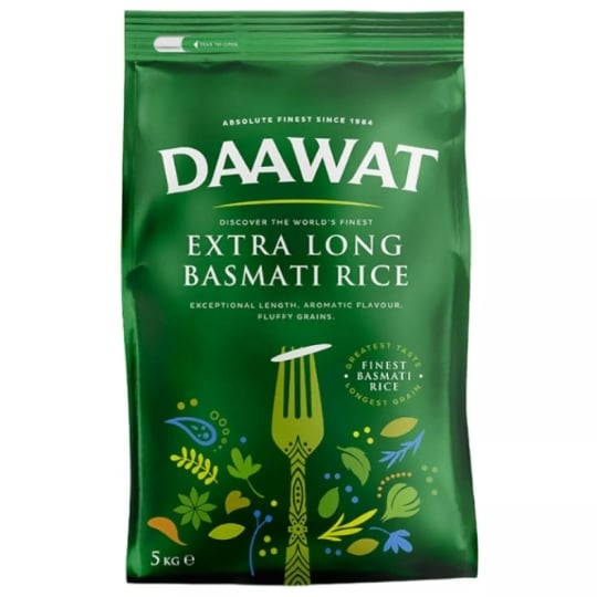 Riz Basmati Indien Extra Long En Gros 5kg daawat
