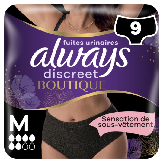Culottes pour Fuites Urinaires Taille M Sensation de Sous-Vêtement ALWAYS DISCREET