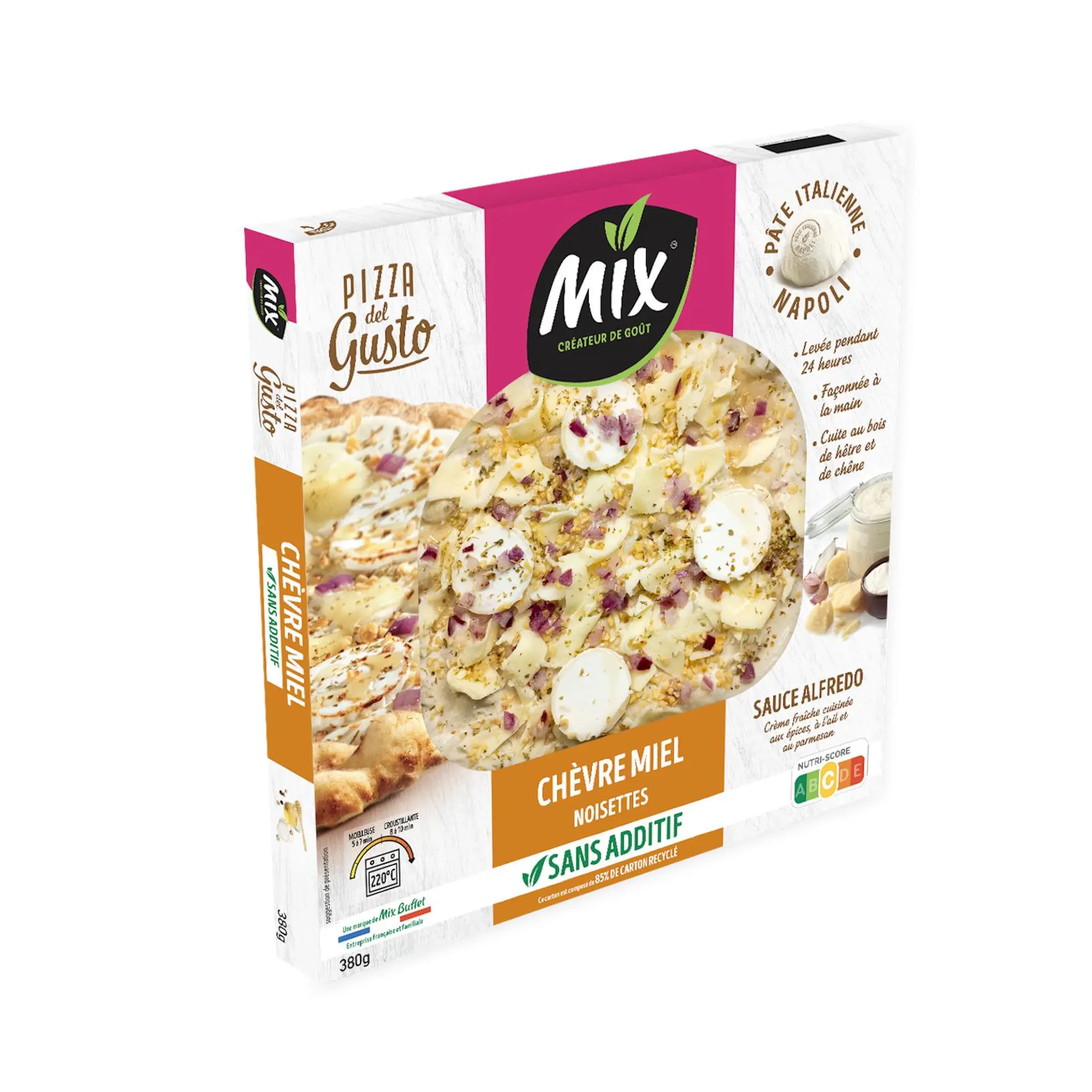 MIX Pizza del gusto chèvre miel noisettes sauce alfredo